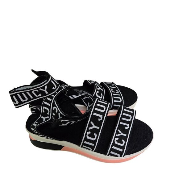 Juicy Couture Impulse Wedge Ankle Strap Logo Sandals Size 7 - Picture 3 of 9